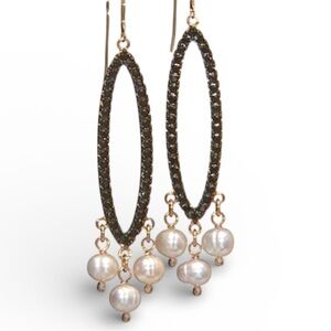 Honora Cultured Pearl 6.0mm and 1.50 ct tw
Black Spinel Bronze Earrings